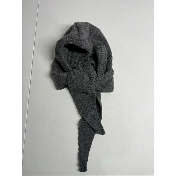 Knitted Winter Balaclava Thickened One-Piece Scarf Cap Hooded Y2K One Size Gray main image 6